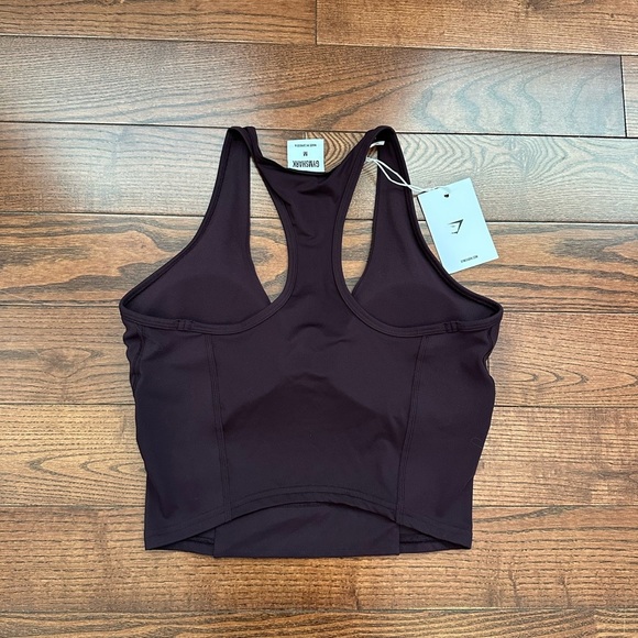 NWT Gymshark Crop Mesh Tank - Plum Brown - Picture 8 of 9